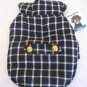 Simply Dog Unisex Black/White Plaid Gold Button Back Tab Pet/Dog Jacket Sz S NNT