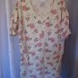 Rene Rofe Lingerie Women's 100% Cotton Pink Flowers SleepShirt Sz One Size NWNT