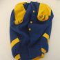 Dallas Fleece Dog/Pet All Star Ball Club Blue/Yellow Letterman Jacket Sz 3/M NW