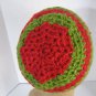 Handmade Unisex Red/Green Crochet Knit Beanie Hat New 17 in.R. x 6 1/2in.T.