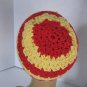 Handmade Unisex Red/Yellow Crochet Knit Beanie Hat New 19 in.R. x 6 1/2in.T.