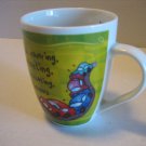 H & H History & Heraldry Insurance Agent Green Fine Porcelain Coffee Mug/Cup New
