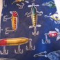 RM Sport All Lures Navy 1998 Jon Q Wright 100% Silk Men's Neck Tie USA Pre-Owned