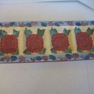 Lesal Studio Certified International Floral Ceramic 4 Section Platter 19 in.L.