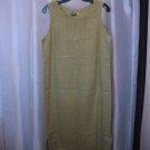 I.V.Y Women's Celery Green Linen Sleeveless Ankle Length Dress Sz 14 Pre-Owned
