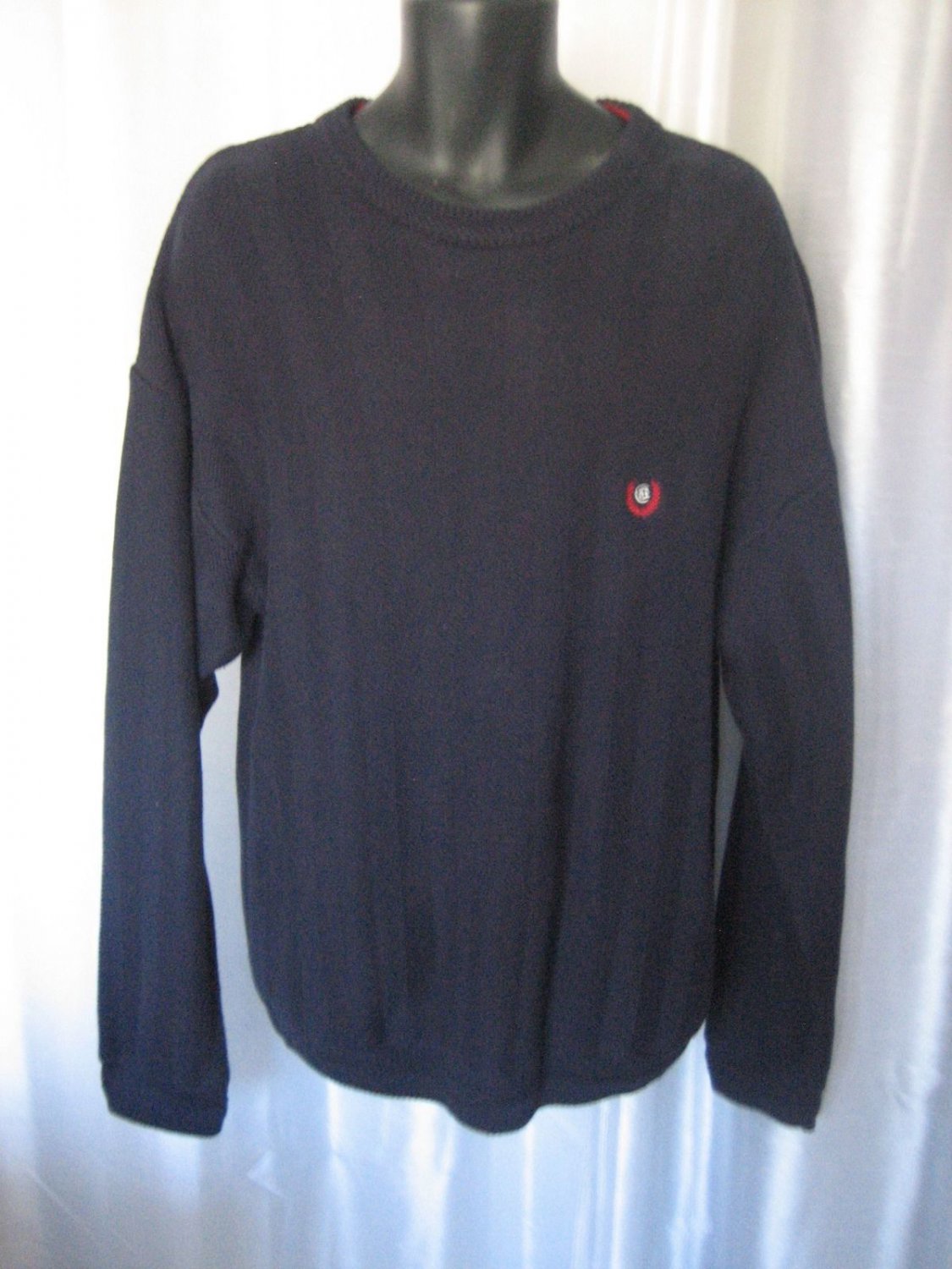 Chaps Ralph Lauren Men's 100% Cotton Navy Pullover Sweater Sz L Pre-Owned
