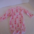 Infant Girl's Pink Skull & Crossbones One Piece Bodysuit/Bib Set Sz 6-12M NWWT