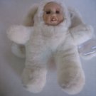Vintage Porcelain Face Floppy Ear White Bunny Baby Stuffed Animal Plush PreOwned