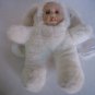Vintage Porcelain Face Floppy Ear White Bunny Baby Stuffed Animal Plush PreOwned