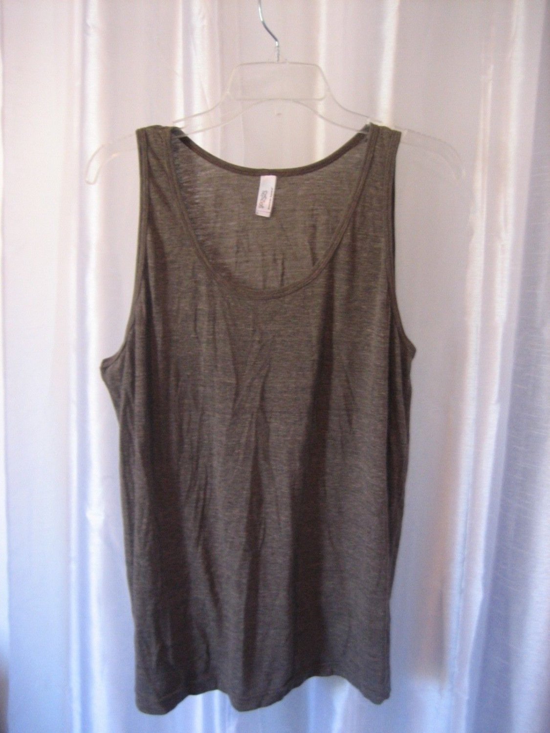 American Apparel Men's Brown Tank Top Sz L 50%Polyester/25%Cotton Pre-Owned