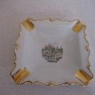 Vintage Salzburg White Porcelain with Gold Trim Square Ashtray 4 1/2in.Sq. NWWT