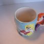Living Quarters Mermaid & Flamingo Ceramic Coffee Mug/Cup with Fish Handle 4inT