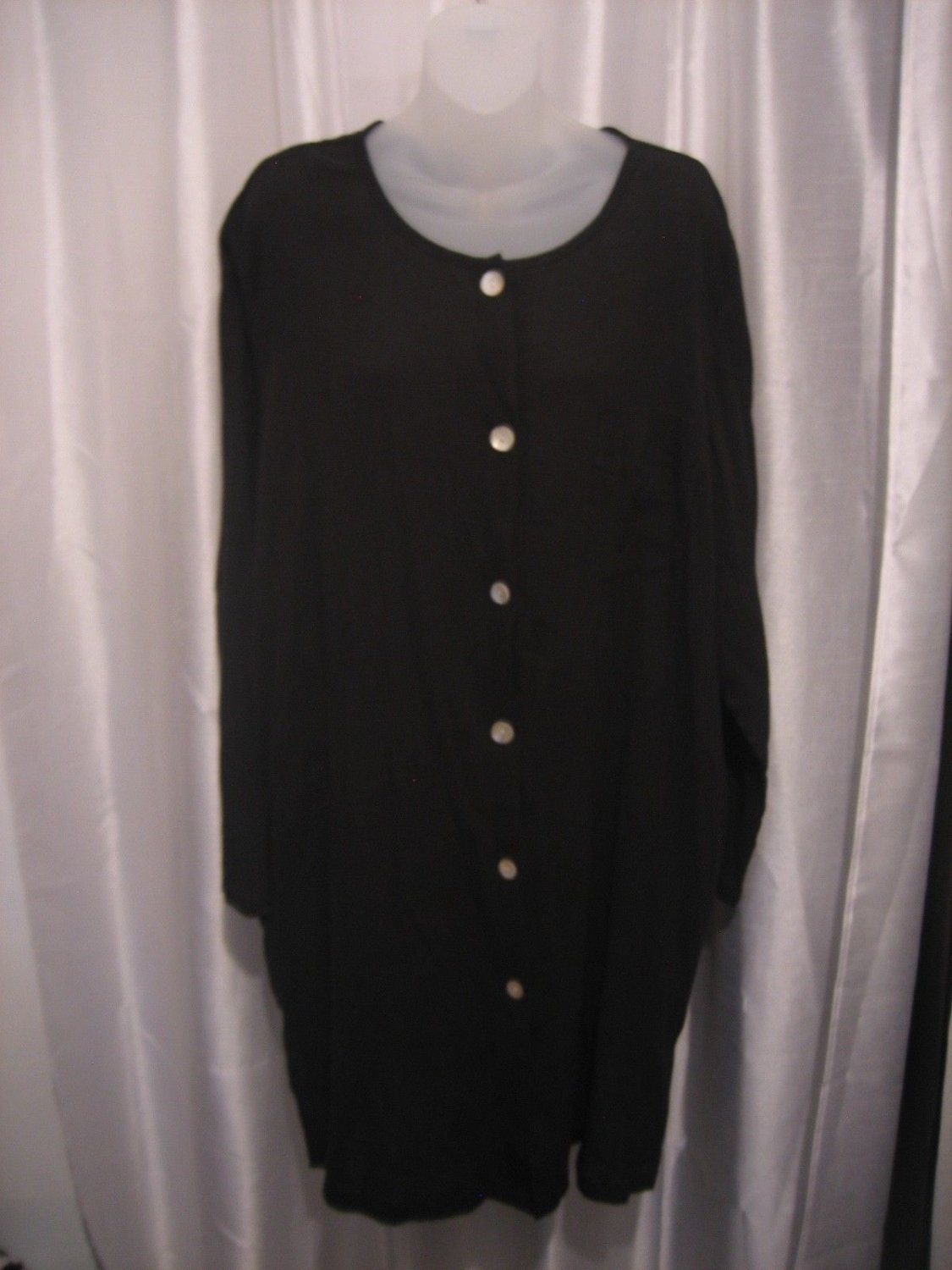 Silhouettes Women's Black Swimsuit Beach Cover Up Sz 2X 100% Cotton Pre-Owned