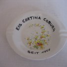 Vintage EIS Cortina Coburg White Ceramic Oval Ashtray w/Yellow Flowers Pre-Owned