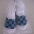 Carter's Infant Boy's Black & Blue Checkered Bootie/Sock Sz 12-24M NWWT 98%Poly