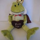 Toy Works Green Frog Prince Kiss Me Plush Stuffed Animal 16in.Lx5in.W Pre-Owned