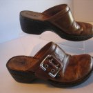 Born Women's Beige Leather Slip On Mule Shoes Sz 6 / 36.5 Pre-Owned W61592 CKF9