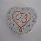 Brighton Heart Shaped Empty Tin Cream/Tan/Blue/Mauve 1 in.D x 3.5 in.W Pre-Owned