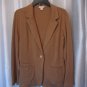 Caslon Women's Tan Unlined One Button Blazer Jacket 100% Cotton Sz XL Pre-Owned