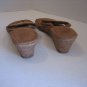 Tan Faux Suede Beaded Women's Wedge Heel Sandal Flip Flop Shoe Sz 8 NWNT