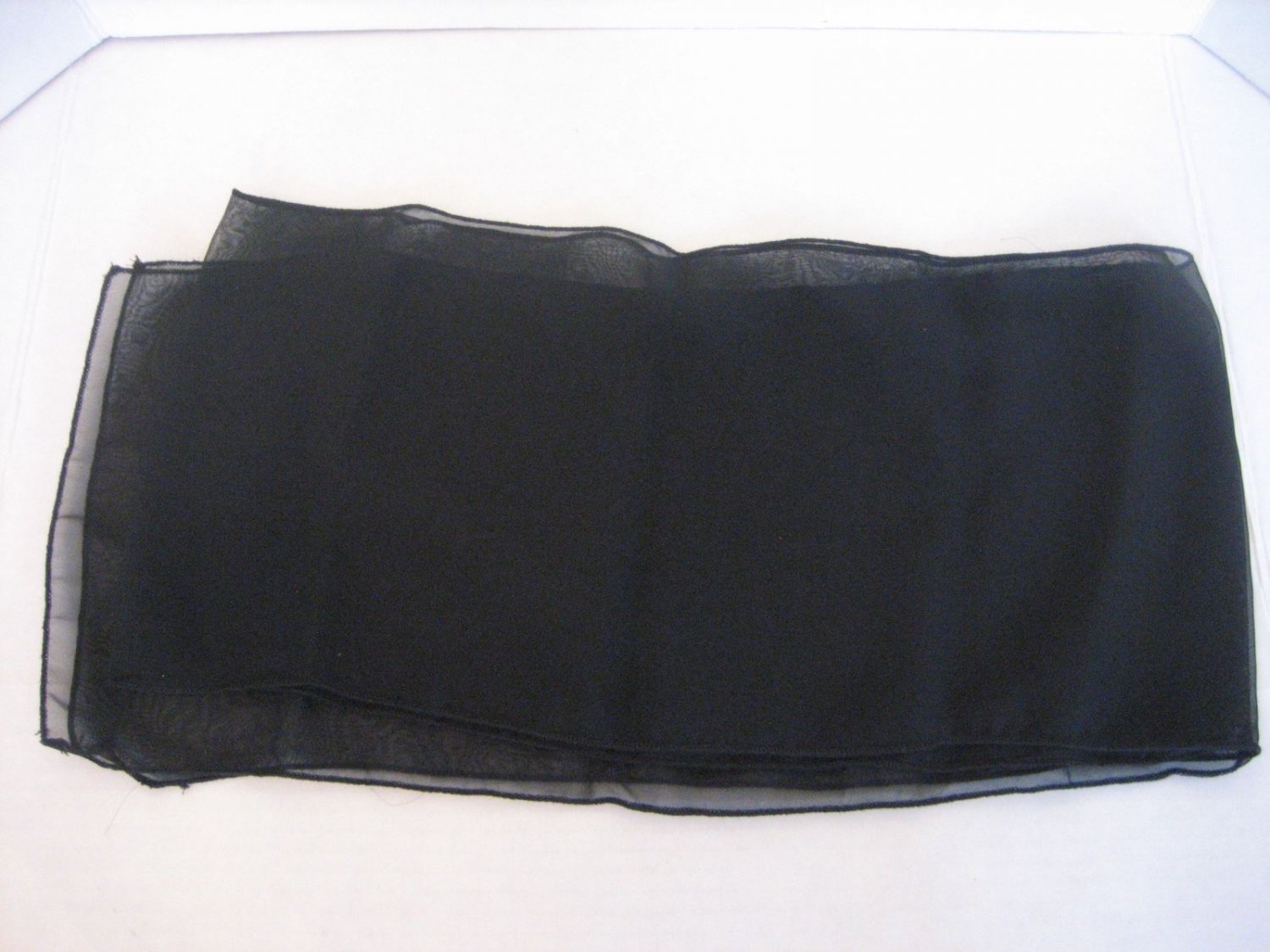 Vintage Women's Long Black Sheer Scarf 8in.Wide x 57in. Length Polyester NWNT