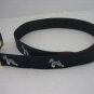 Vintage Schnauzer Dog Navy Fabric/Leather Men's Adjustable Belt Sz 42 Pre-Owned
