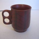 Unbranded Abstract Brown & Black Ceramic Coffee Mug Cup 3in.W. x 4in.T. NWNT