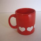 Waechtersbach Red Ceramic White Hearts Coffee Mug 3 3/4in.T Pre-Owned W-Germany