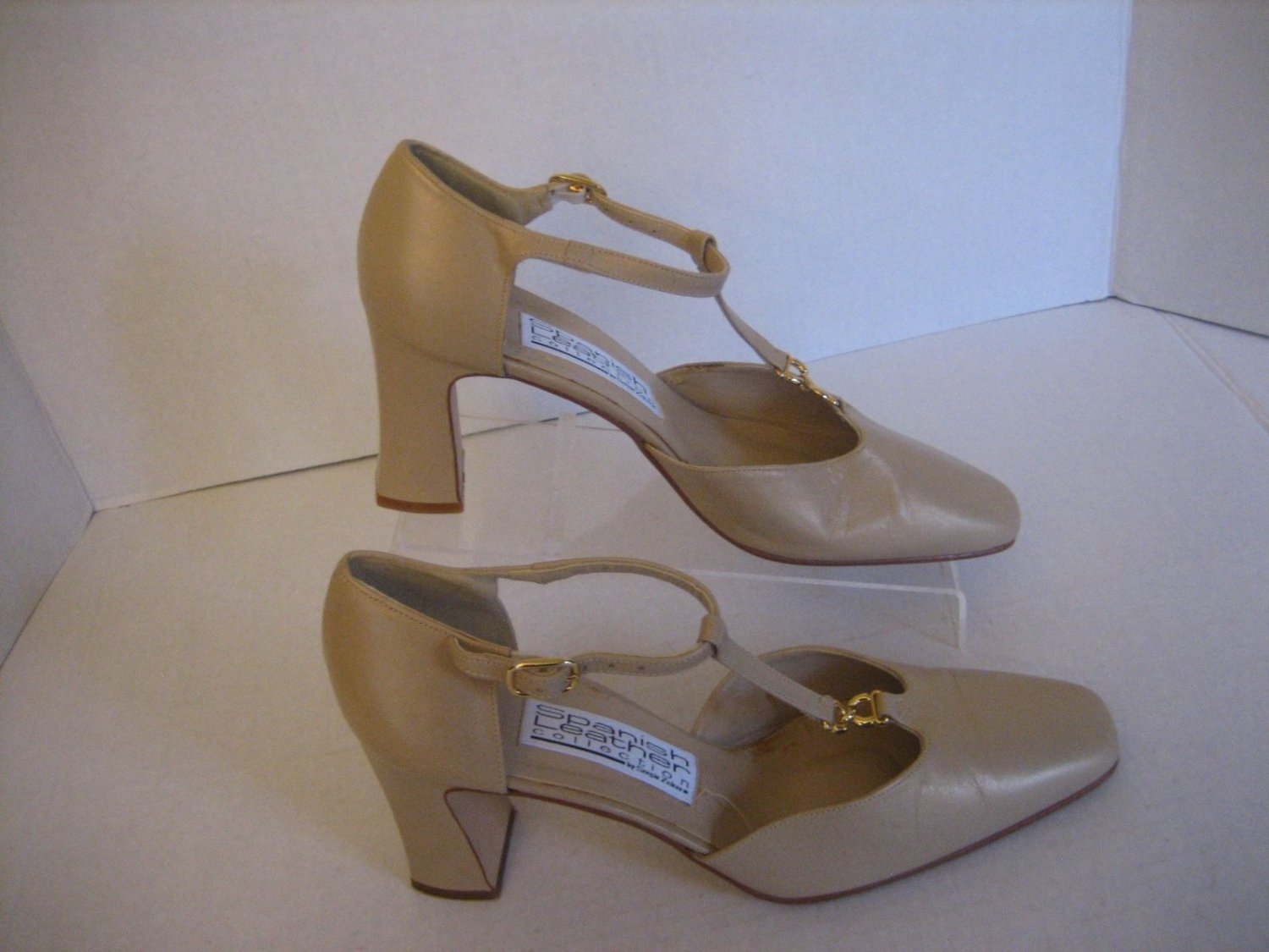 Spanish Leather Collection By Sergio Zelcer Women's Gold Leather Shoes Sz 6 1/2