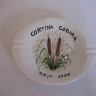Vintage Cortina Coburg Seit 1953White Ceramic Oval Ashtray w/Cattails Pre-Owned