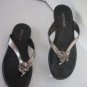 Aerosoles Chloe Silver/Pewter Faux Leather Slip On Sandal Shoes Sz 6 Pre-Owned