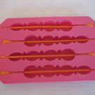 Pink Rubber Ice Cube Tray Mold Oval/Round 4 Decorative Sticks 5 in.W x 8 in.L NW