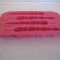 Pink Rubber Ice Cube Tray Mold Oval/Round 4 Decorative Sticks 5 in.W x 8 in.L NW