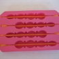 Pink Rubber Ice Cube Tray Mold Oval/Round 4 Decorative Sticks 5 in.W x 8 in.L NW