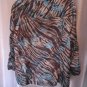 Weekends By Chico's Women's Blue/Brown Zebra Animal Print Jacket Sz 3 Pre-Owned