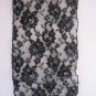 Black Floral Lace Women's Rectangle Neck Tie Scarf 40in.L x 6 1/2in.W NWNT