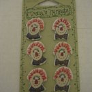 Trena's Trinkets 6 Raggedy Ann & Andy Heads Ceramic Buttons NWIP 097327304690