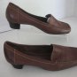 Liz Claiborne Flex Angelina Brown Leather Low Heel Slip On Shoes Sz 8M Pre-Owned