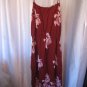 Christhai Imports Junior Size Maroon Solid Tye Dye Floral Sundress Sz L Preowned