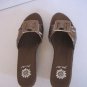 Yellow Box Hailey Bronze Leather Women's Wedge Slip On Sandal Shoes Sz 7 12 NWIB