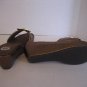 Yellow Box Hailey Bronze Leather Women's Wedge Slip On Sandal Shoes Sz 7 12 NWIB