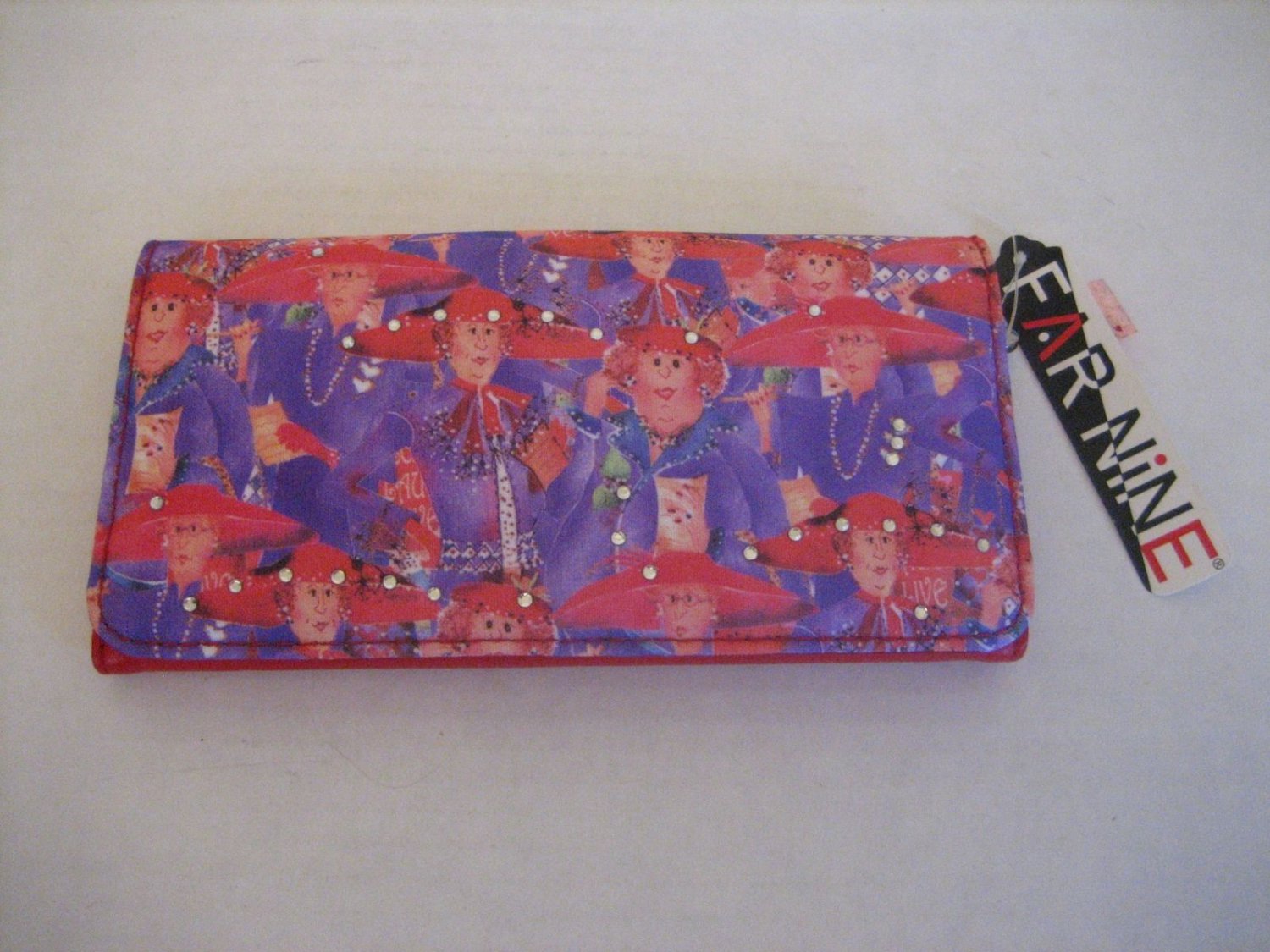 Far Nine J-65212CP Women's Red Hat Ladies Clutch Wallet NWWT 7 1/2in.L x 4 in.W