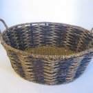 Multi Brown Round Wicker/Rope/Straw Handle Basket 15 1/2 in.R.x 5in.D.x5 1/2.T.