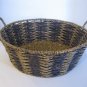 Multi Brown Round Wicker/Rope/Straw Handle Basket 15 1/2 in.R.x 5in.D.x5 1/2.T.
