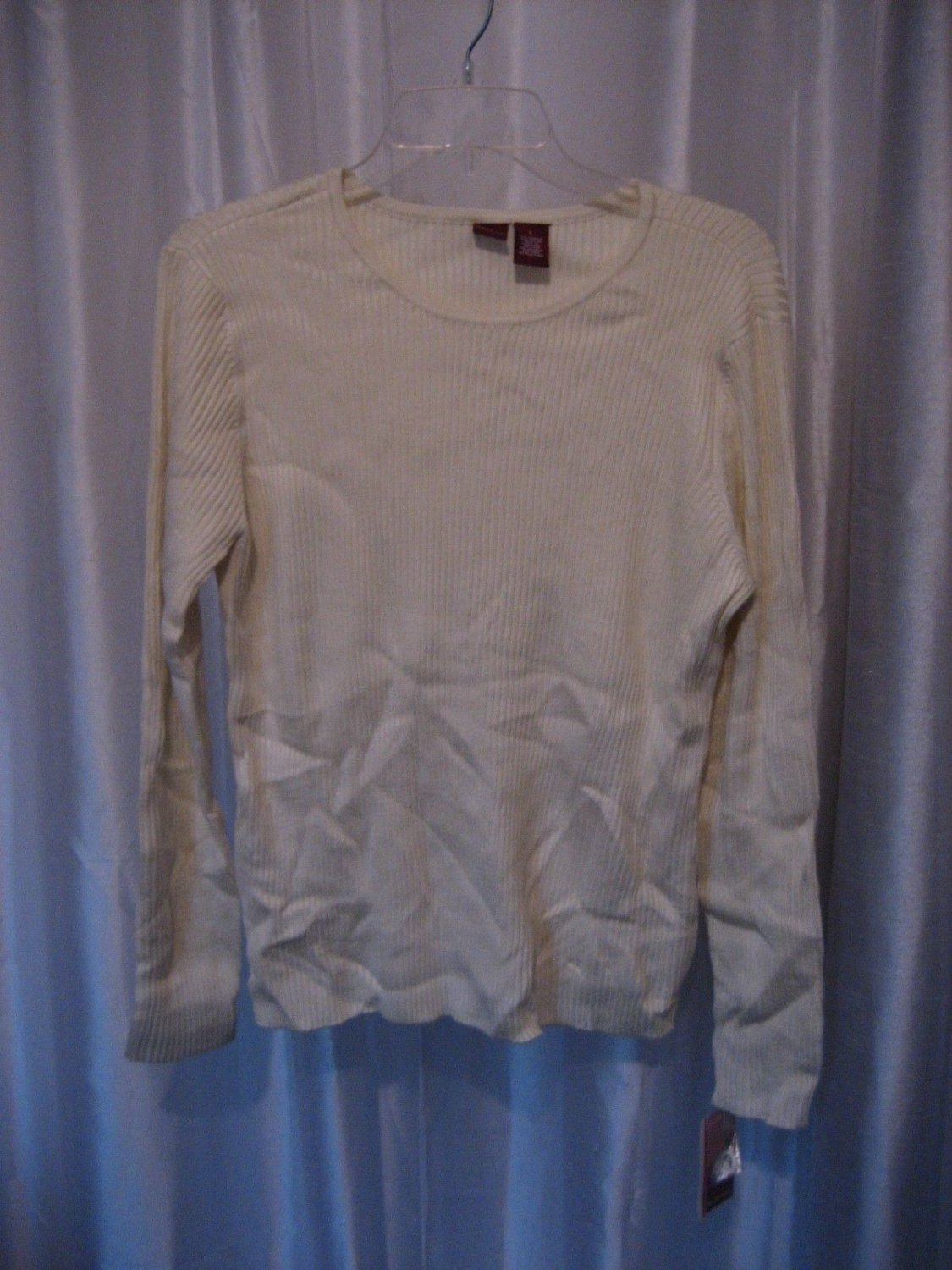 Merona Junior Size Ivory/Ecru Pullover Long Sleeve Nylon/AcrylicSweater Sz L NW