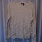 Merona Junior Size Ivory/Ecru Pullover Long Sleeve Nylon/AcrylicSweater Sz L NW