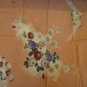 Vintage Japanese Peach Fabric Textile with Multi Color Flowers 27 x 27 Pre-Owned