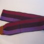 Women's Purple/Maroon/Navy Fabric & Leather Tie Belt 3 1/3in.Wx36in.L Pre-Owned