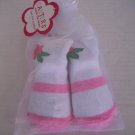 Carter's Infant Girl's Pink/ White Bootie Sock with Pink Flower Sz 12-24M NWWT