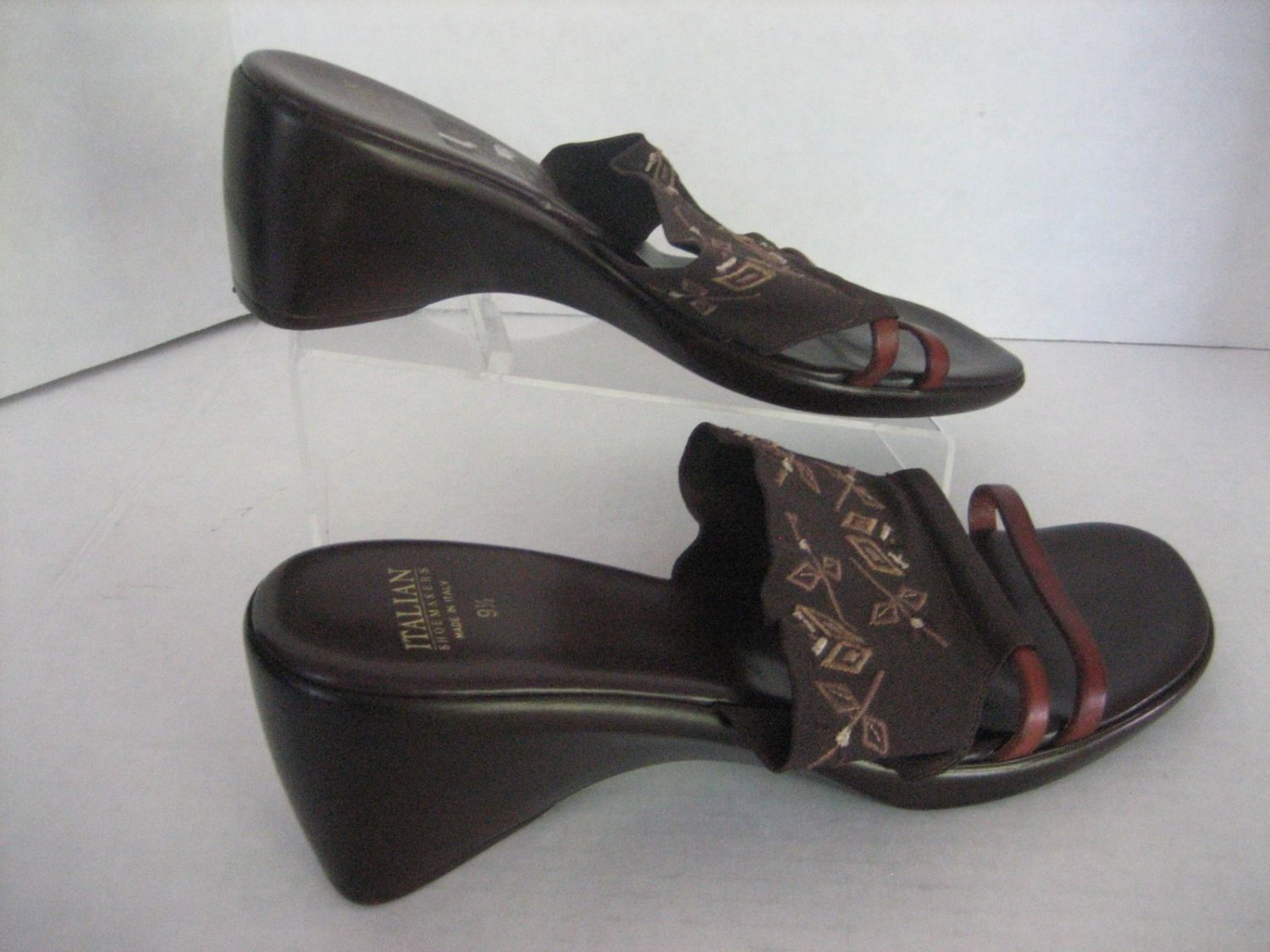 Italian Shoe Markers Women's Brown Slip On Sandal Shoes Sz 9 1/2 Pre-Owned